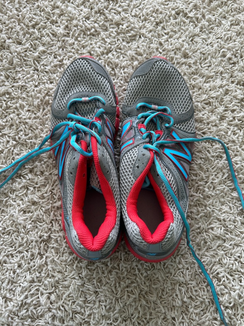 New Balance Womens 9.5 Gray, Pink, and Blue Tennis Shoes